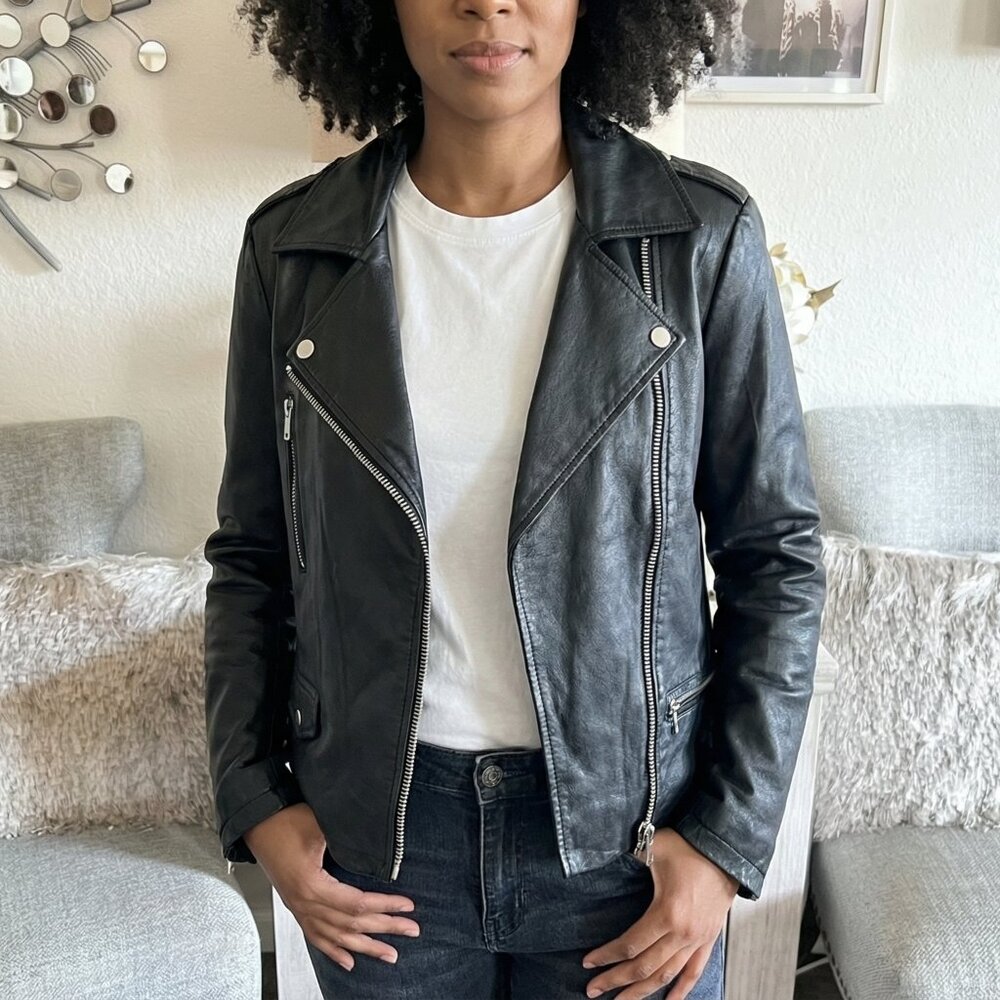 Vegan Moto Motorcycle Bomber Jacket